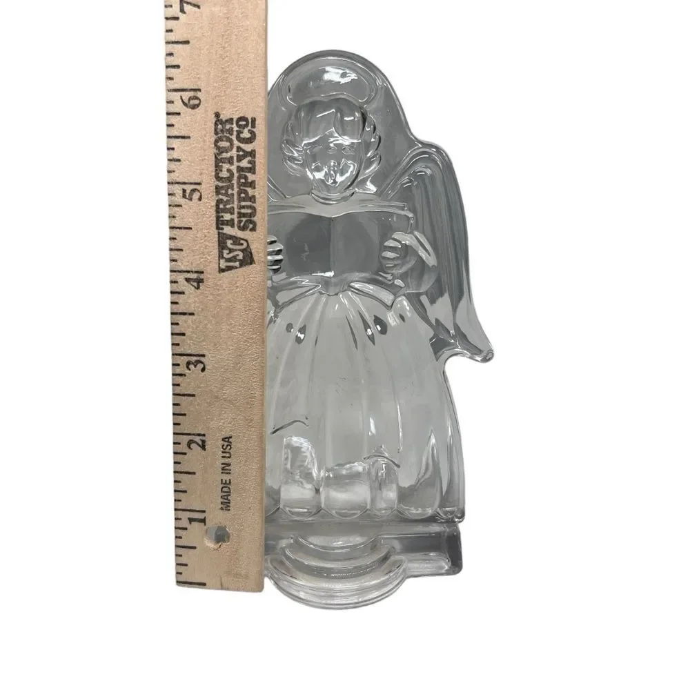 Mikasa Glass Singing Angel Angel’s Dream Candle Holder Clear Christmas